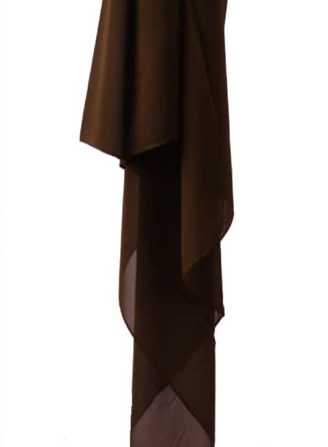 Big Chiffon Crepe Scarf Solid - Dark Brown 