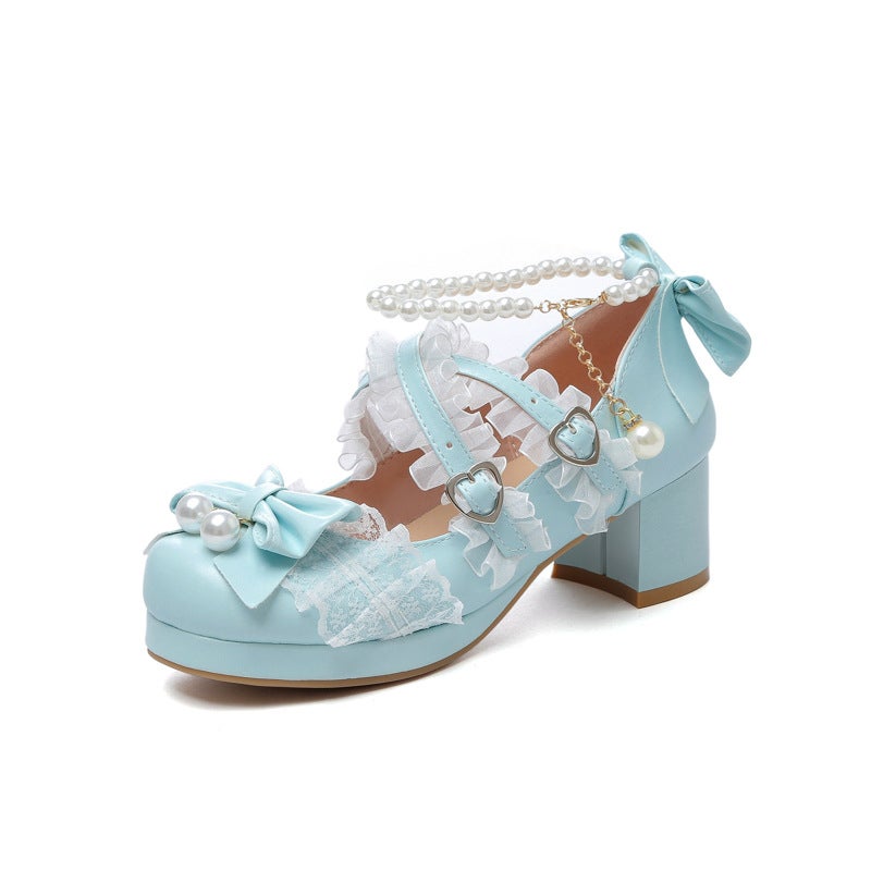 2024 New Lolita Shoes 28-43 Sweet Bow Cosplay Shoes Women - Image 1