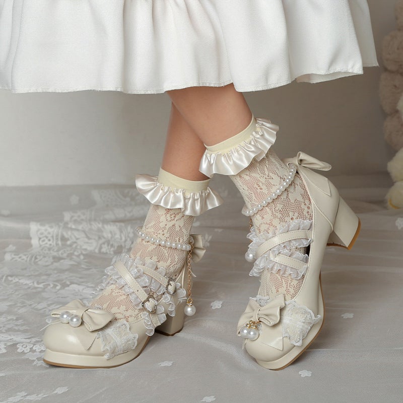 2024 New Lolita Shoes 28-43 Sweet Bow Cosplay Shoes Women - Image 2