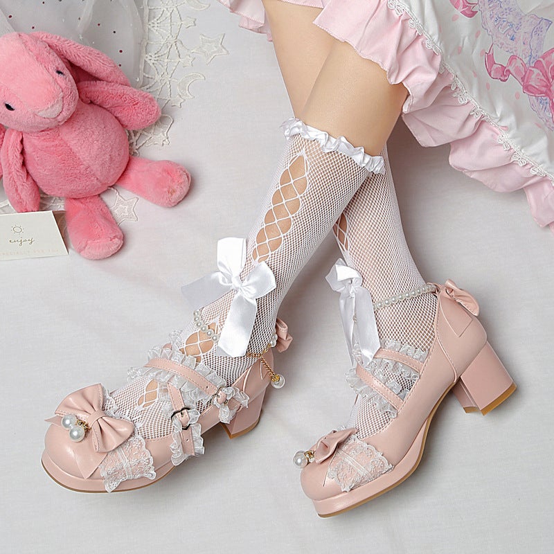 2024 New Lolita Shoes 28-43 Sweet Bow Cosplay Shoes Women - Image 5