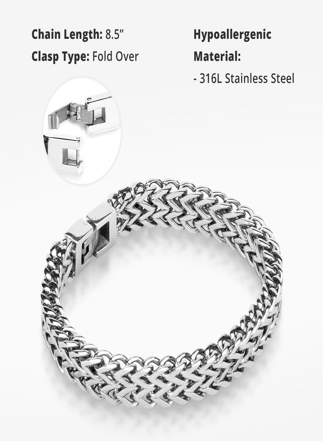 COBI 316L Stainless Steel Cuban Link Chain Bracelets for Men, Thick Chunky Wrist Jewelry, 8.5 Inch, Mens Minimal Bracelet, Waterproof & Non-Tarnish, Hip Hop Ideal Gifts Choice - Image 3