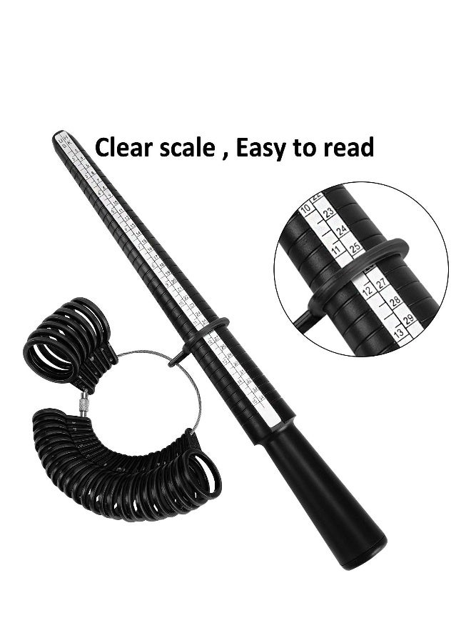 Ring Size Measuring Tool with Plastic Ring Mandrel & Perect Professionals Ring Sizer Guage, Size Stick Jewelry Mandrel and Ring Gauge Finger Size for Jewelry Making, Aluminum Ring Mandrel. - Image 5