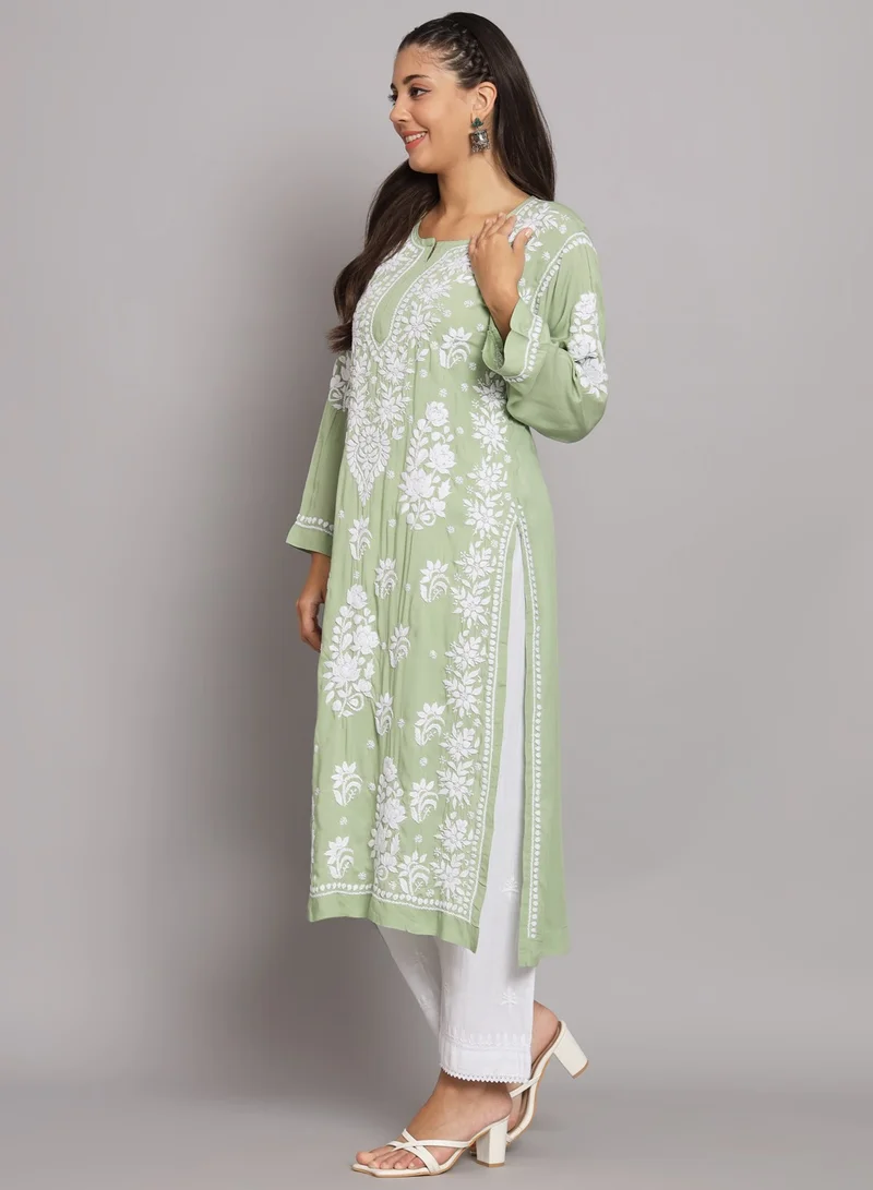 الايا مطرزة يدويا شيكانكاري مستقيم مشروط-AL3682