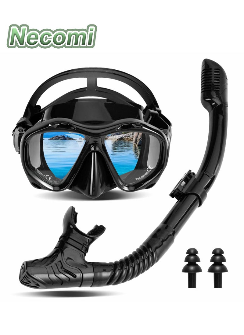 Necomi Adult Snorkeling Gear, Dry Snorkeling Kit, 180° Panoramic Wide View Dive Mask, Free Breathing Snorkeling Mask for Snorkeling, Scuba Diving and Swimming Trips  - Image 1