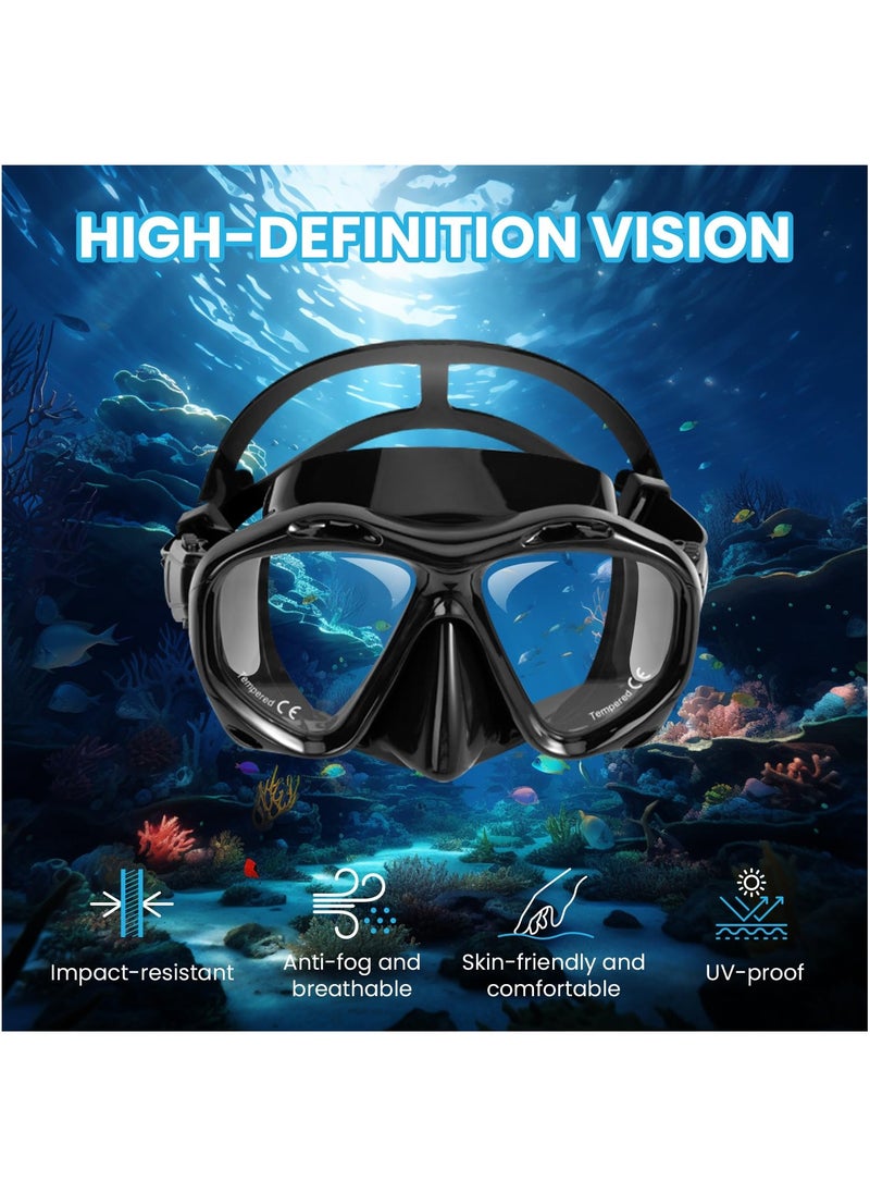 Necomi Adult Snorkeling Gear, Dry Snorkeling Kit, 180° Panoramic Wide View Dive Mask, Free Breathing Snorkeling Mask for Snorkeling, Scuba Diving and Swimming Trips  - Image 2