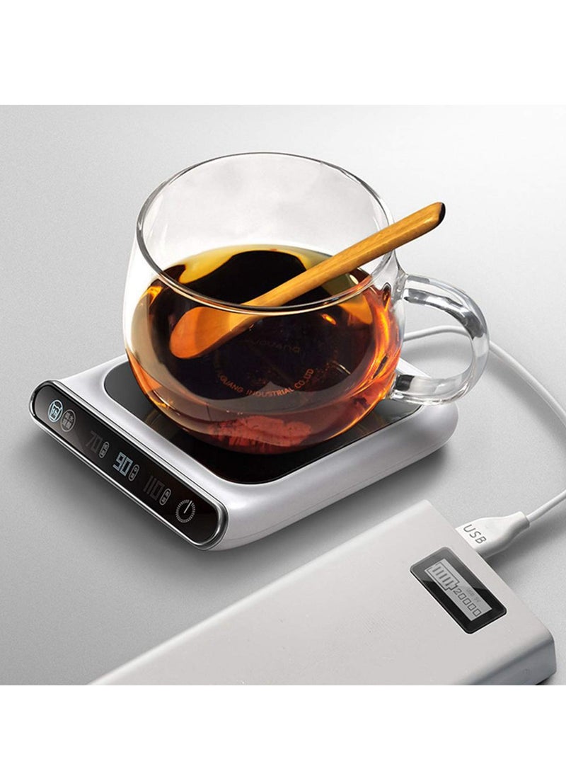 SYOSI - Coffee Mug Warmer, 5v 10w Coffee Cup Warmer for Desk with Auto Shut off & Constant Temperature Heating & Smart Temperature Settings, USB Electric Heating Pad for Cups and Mugs - Image 1