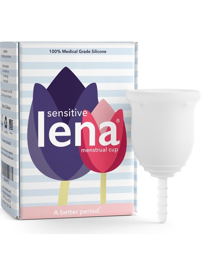 Lena Lena Sensitive Menstrual Cup, Soft Reusable Period Cup, Tampons,Period Underwear and Menstrual Pads Alternative, Feminine Care, FSA Eligible, Silicone Menstrual Cups, Made in USA, Small, Clear 