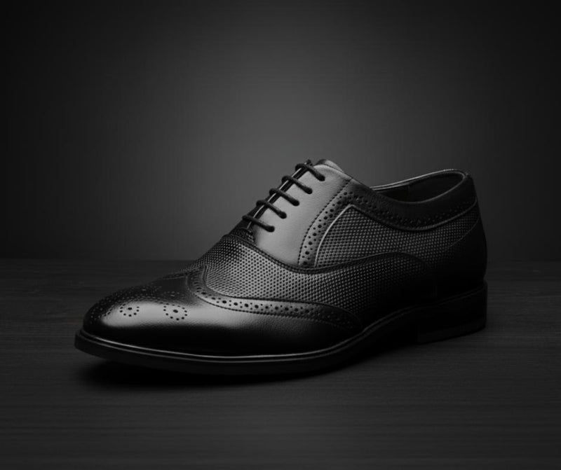 VON HUETTE أحذية بروغ سوداء فاخرة للرجال - Image 5