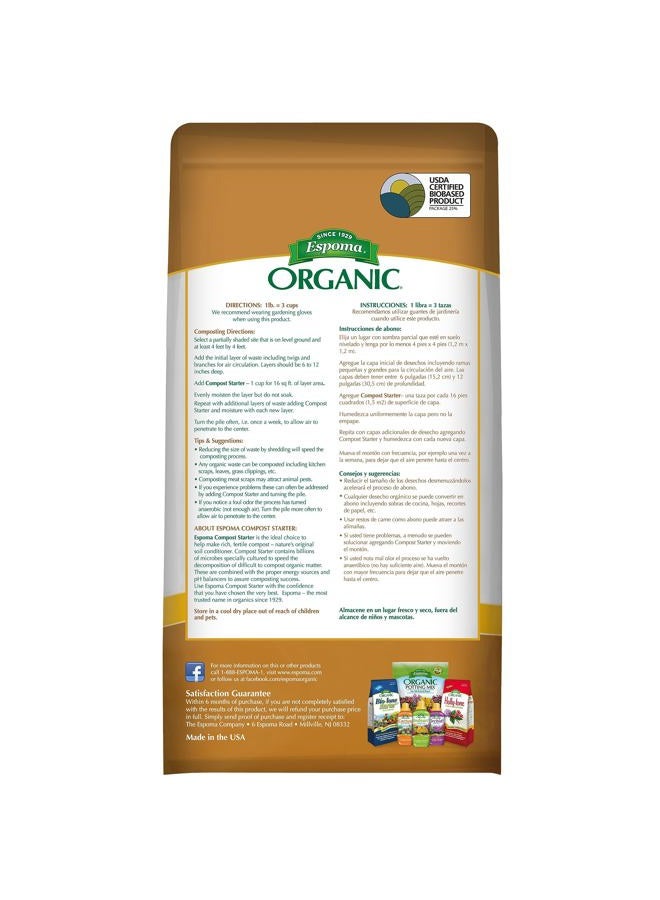 Espoma Organic Compost Starter; All-Natural Composing Aid Helps Break Down Organic Matter to Make Rich Compost for Organic Gardening. 4 lb. Bag; Pack of 1 - Image 2