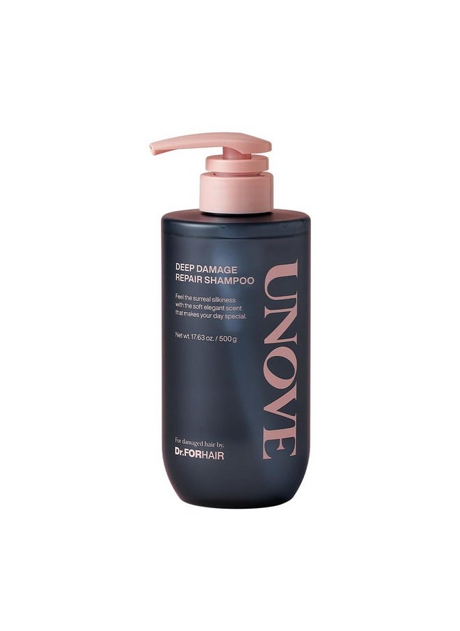 Dr.FORHAIR - Unove Deep Damage Repair Shampoo 500Ml/16.91Fl.Oz | Tangle Free Smoothness | 35 Proteins & Nutrients For Healthy Hair | Deep Cleansing & Oil Control | Thick, Healthy-Looking Hair - Image 1
