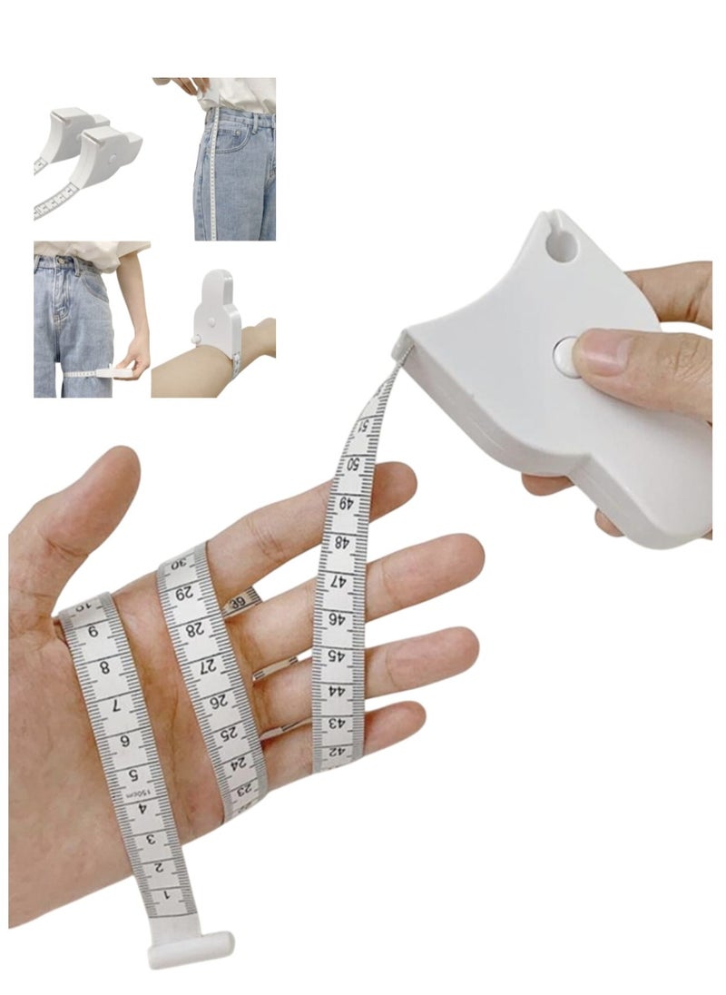 breathe Body Measuring Tape, Accurate Waist Measuring Tape for Weight Loss, Handcrafts Tailor Automatic Telescopic Body Tape White  - Image 1
