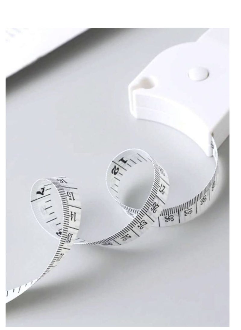 breathe Body Measuring Tape, Accurate Waist Measuring Tape for Weight Loss, Handcrafts Tailor Automatic Telescopic Body Tape White  - Image 4