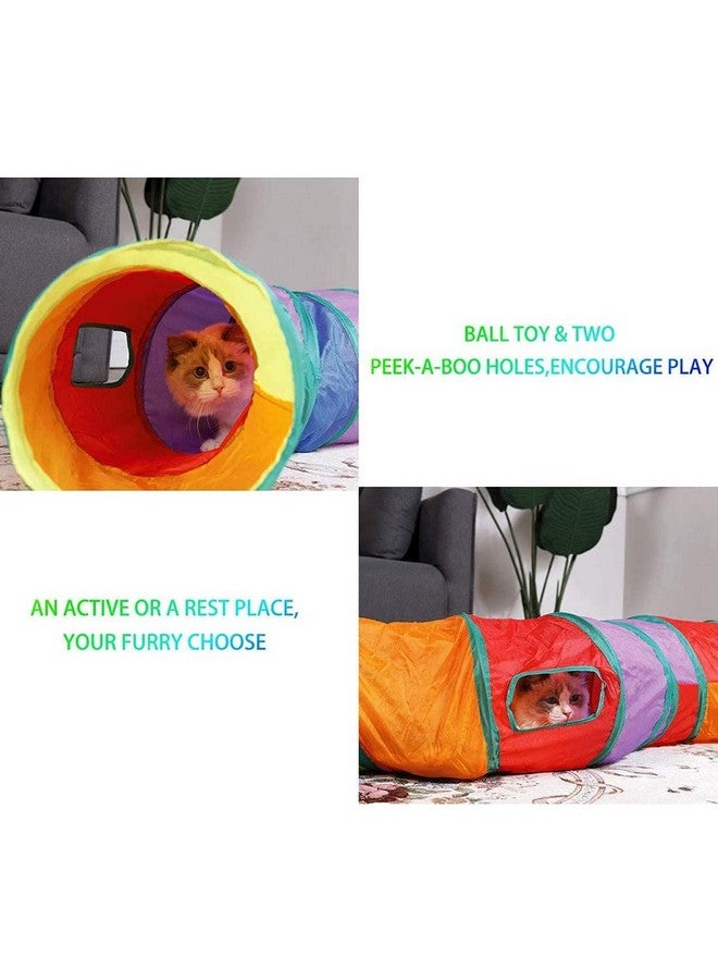 Qpets® Cat Toys Cat Tunnel Pet Tube Collapsible Play Toy Indoor Outdoor Kitty Puppy Toys for Puzzle Exercising Hiding Training Toy (2 Way) - Image 5