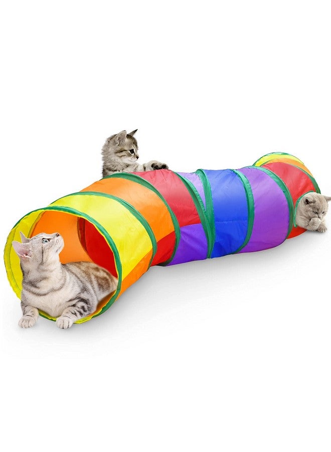 Qpets® Cat Toys Cat Tunnel Pet Tube Collapsible Play Toy Indoor Outdoor Kitty Puppy Toys for Puzzle Exercising Hiding Training Toy (2 Way) - Image 1