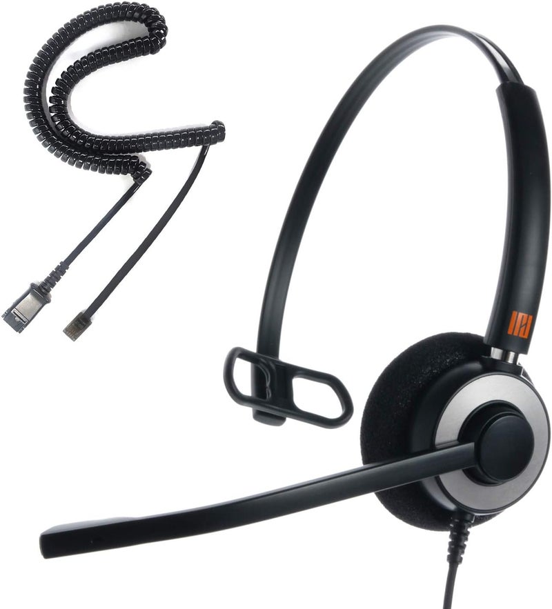 IPD IPH-160 Phone Headset with Noise Cancelling Microphone for Office and Call Center- Comapatible with Polycom VVX, Aastra,Avaya Digital, Nortel,Samsung,Mitel landline Phones. - Image 1