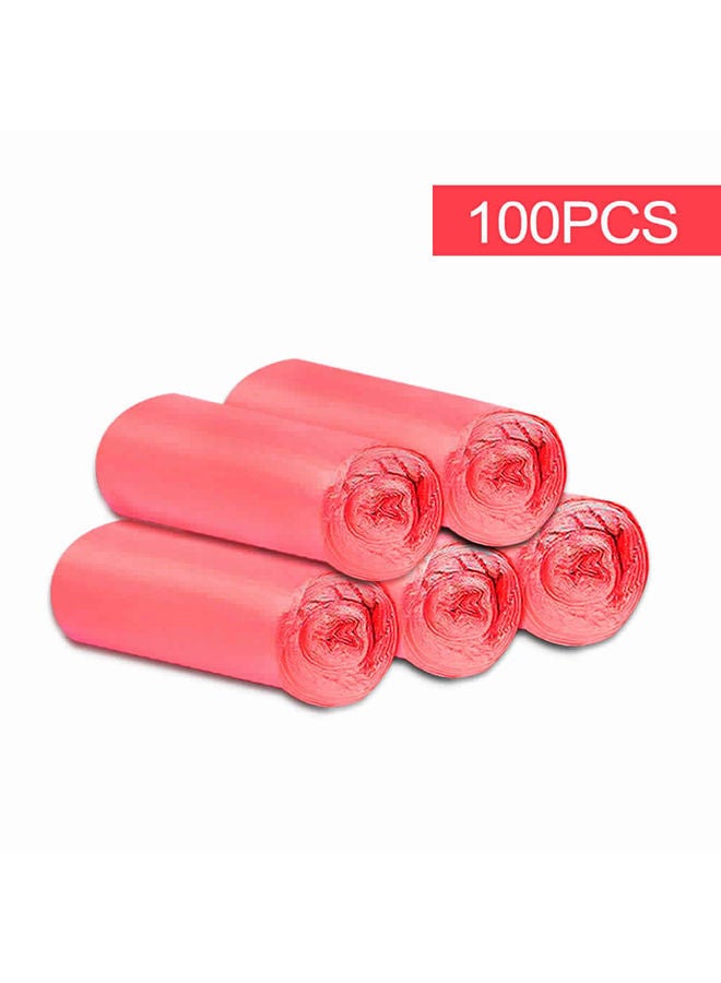 NIBEMINENT 100-Piece Home Disposable Garbage Trash Bags Red 10x3x5cm - Image 1