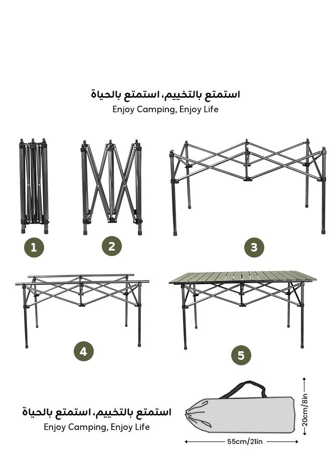 هيبوبي للطي طاولة التخييم في الهواء الطلق طاولة التخييم المحمولة 95 * 55 * 50 سم - Image 2