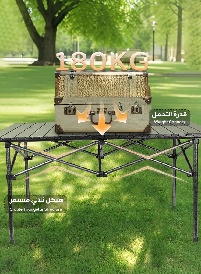 هيبوبي للطي طاولة التخييم في الهواء الطلق طاولة التخييم المحمولة 95 * 55 * 50 سم - Image 4