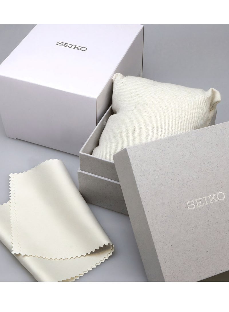 Seiko Tank SWR104P1 Classic Quartz - Gold-Tone Rectangular Stainless Steel Case, Sapphire Crystal, Black Leather Strap Men's Watch - Image 4