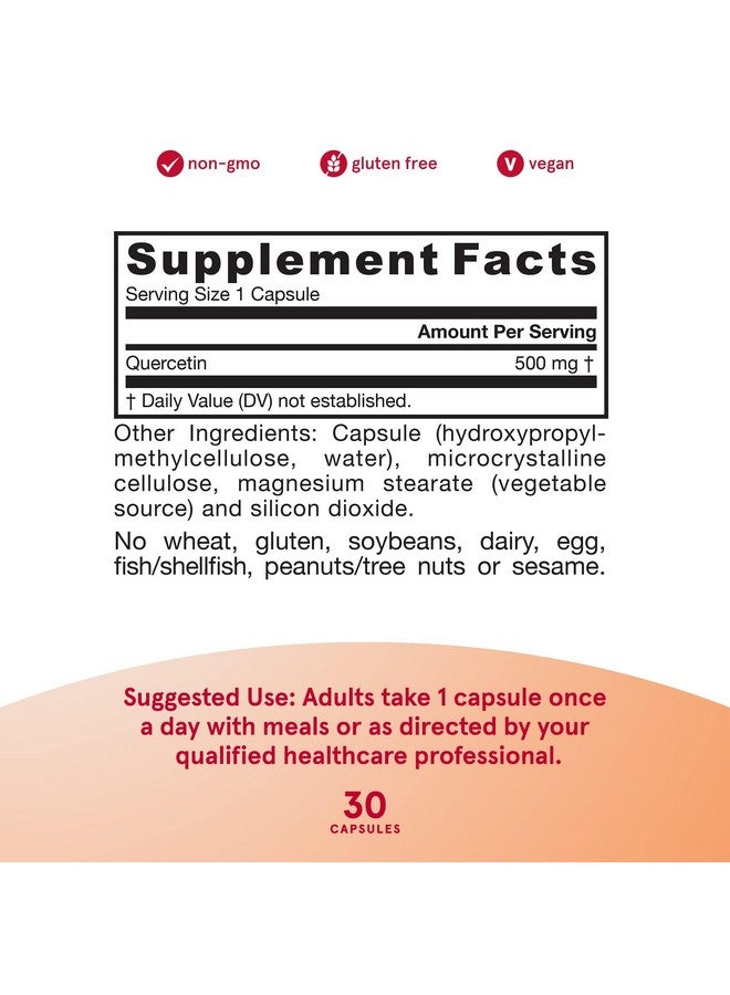 jarrow formulas Quercetin 500 Mg Bioflavonoid Dietary Supplement 30 Servings (Veggie Caps) Supports Healthy Cellular Function Cardiovascular Health Immune Health & Response - Image 3