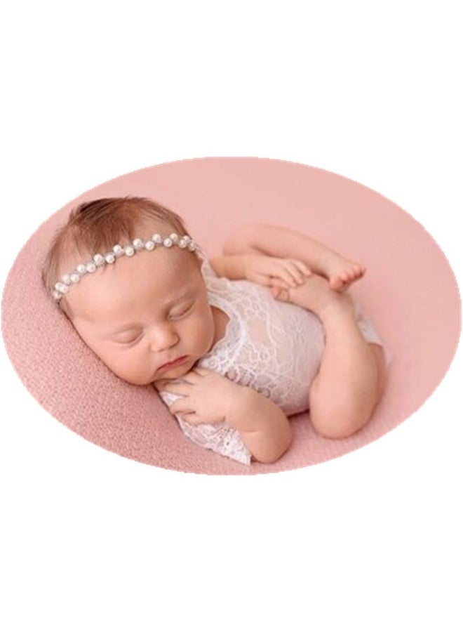 Vedory Fashion Cute Newborn Baby Girls Photography Props Headdress Lace Outfits Photo Shoot Props Outfits(Lace Romper+Headband) - Image 5