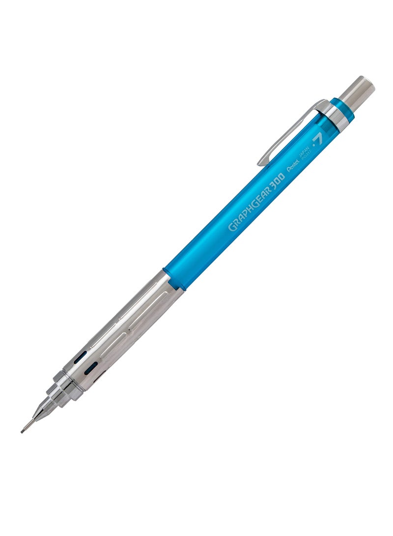 Pentel 1-Piece Graph Gear 300 Mechanical Pencil 0.7mm Tip Sky Blue Barrel - Image 2