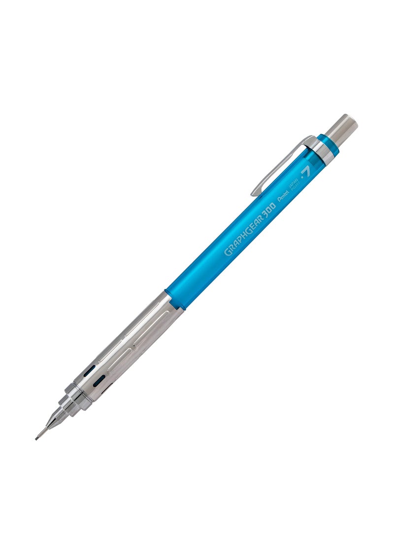 Pentel 1-Piece Graph Gear 300 Mechanical Pencil 0.7mm Tip Sky Blue Barrel - Image 3
