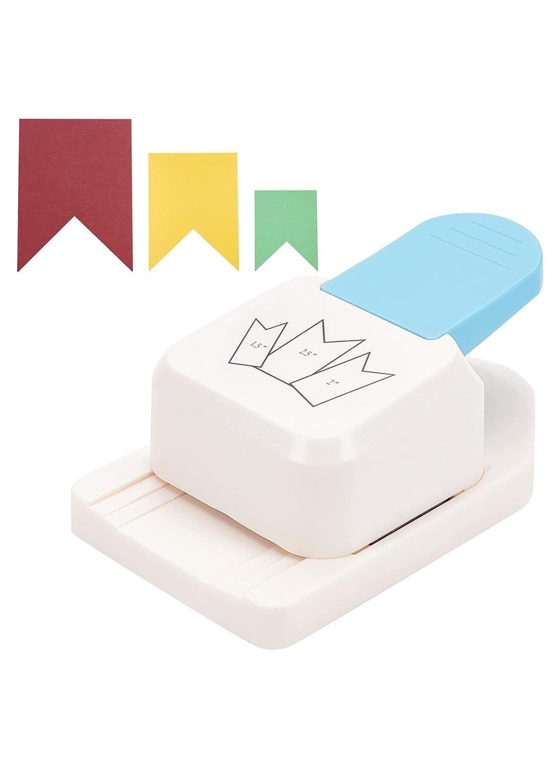 Craft Tag Punch Gift Tag Paper Punch Small Hole Punch 3 in 1 for Tags Scrapbooking Supplies 1.5/2/ 2.5 Inches Craft Puncher for Paper Crafting Scrapbooking Cards DIY Arts Triangle Style - Image 1