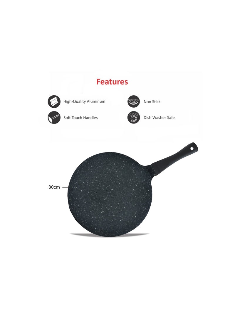 سونكس طاوة ماك مقوسة 30 سم – طلاء رخامي غير لاصق بمقبض مريح وتصميم صديق للبيئة - Image 4