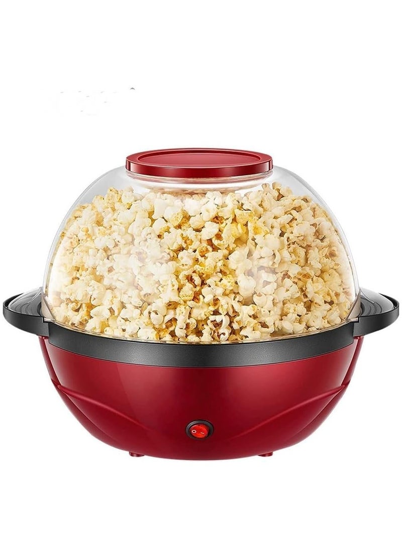Automatic Stirring Popcorn Maker 3.6L Popcorn Popper maker Nonstick Plate Cool Touch Handles Dishwasher Safe Great for Home Party Kids Red  - Image 1
