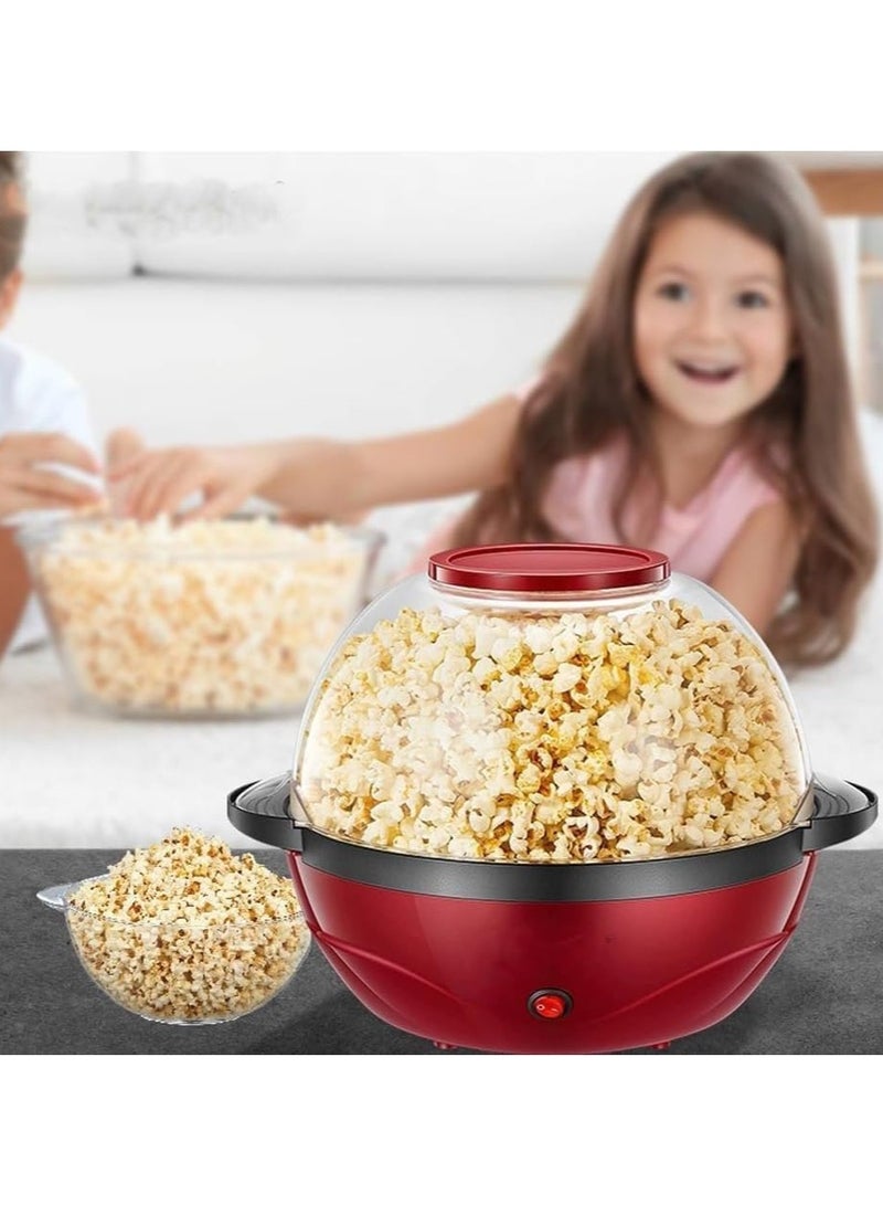 Automatic Stirring Popcorn Maker 3.6L Popcorn Popper maker Nonstick Plate Cool Touch Handles Dishwasher Safe Great for Home Party Kids Red  - Image 2