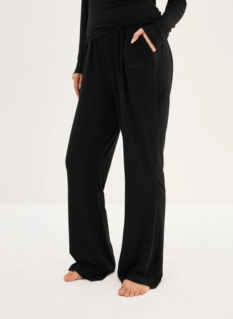 رولو Unisex Soft Lounge Pants - Black