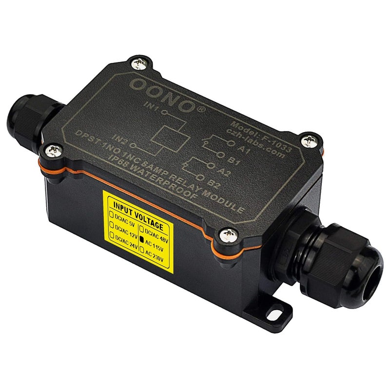 OONO IP68 Waterproof DPST 1NO 1NC 8Amp Power Relay Module (AC 110/115/120V) - Image 1