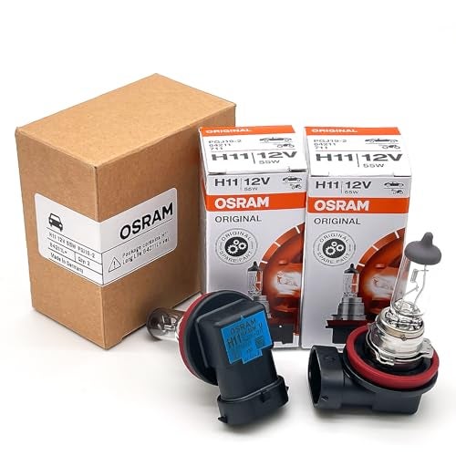 OSRAM مصابيح هالوجين أمامية أصلية قياسية OSRAM H11 OEM 12V 55W 64211L+ (عمر طويل) مصنوعة في ألمانيا | عبوة من 2 - Image 1