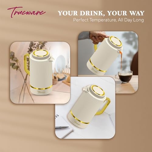 Trueware Marvel 1200 Insulated Flask - 1000 Ml | PU Insulated Inner Stainless Steel Hot & Cold Flask, BPA Free, Leak Proof, Ideal for Tea, Coffee, Water, Hot Beverages - Image 5