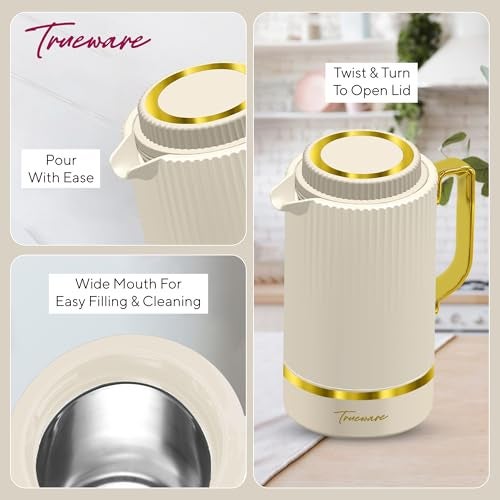 Trueware Marvel 1200 Insulated Flask - 1000 Ml | PU Insulated Inner Stainless Steel Hot & Cold Flask, BPA Free, Leak Proof, Ideal for Tea, Coffee, Water, Hot Beverages - Image 4