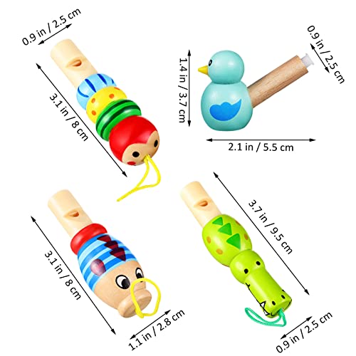Alipis 7Pcs Wooden Whistle for Kids Cute Cartoon Animal Bird Whistle Set Musical Instrument Early Learning Props Party Favors for Girls Boys - Image 5