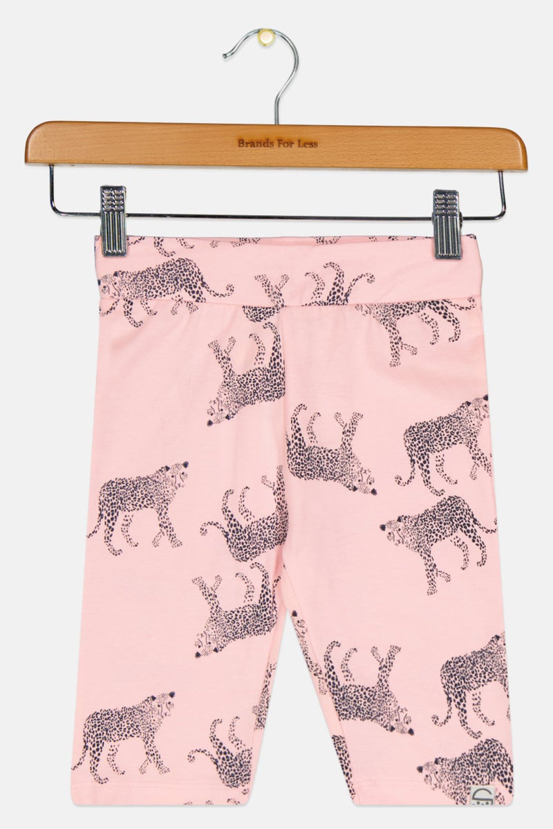 Cool Club Kids Girl Allover Print 3/4 Leggings, Pink - Image 1