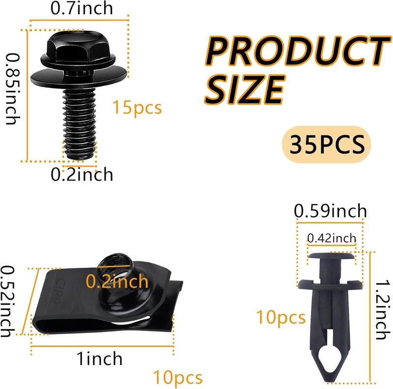 carleef 35PCS Car Engine Cover Clips Fasteners Set - Image 2