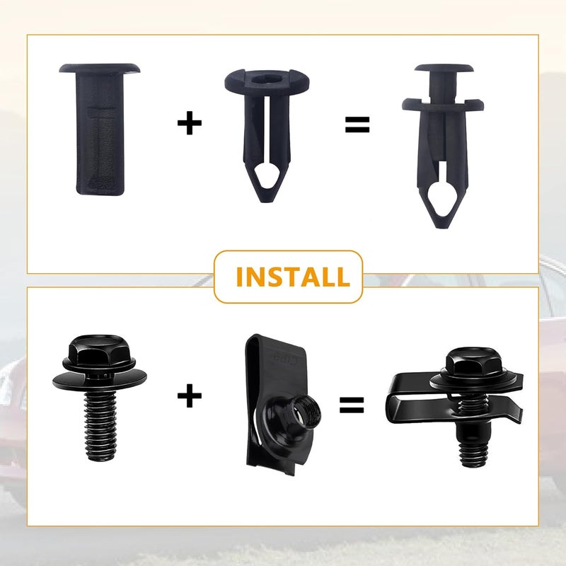 carleef 35PCS Car Engine Cover Clips Fasteners Set - Image 3