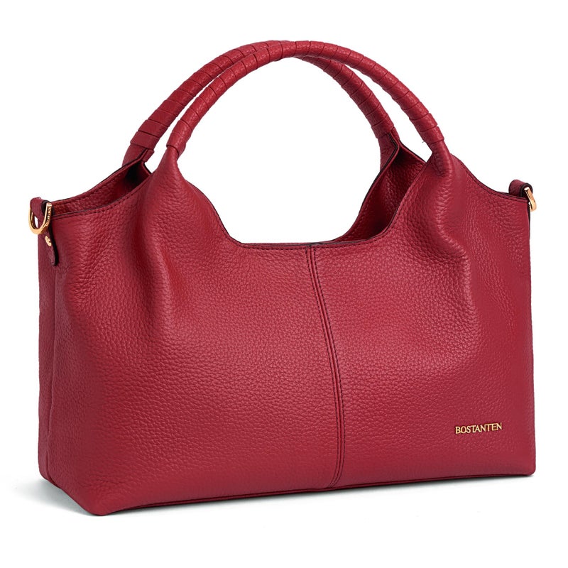 BOSTANTEN Genuine Leather Purses for Women Designer Handbags Crossbody Shoulder Bags Top Handle Satchel Red - Image 1