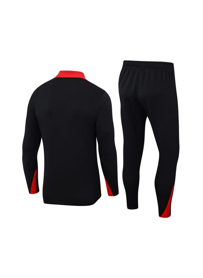 Generic Men's Athletic Hooded Zip Up Tracksuit Set, Spring/Autumn Casual Jacket And Pants Set, Youth Fashion Sportswear, Trendy And Stylish  - Image 2