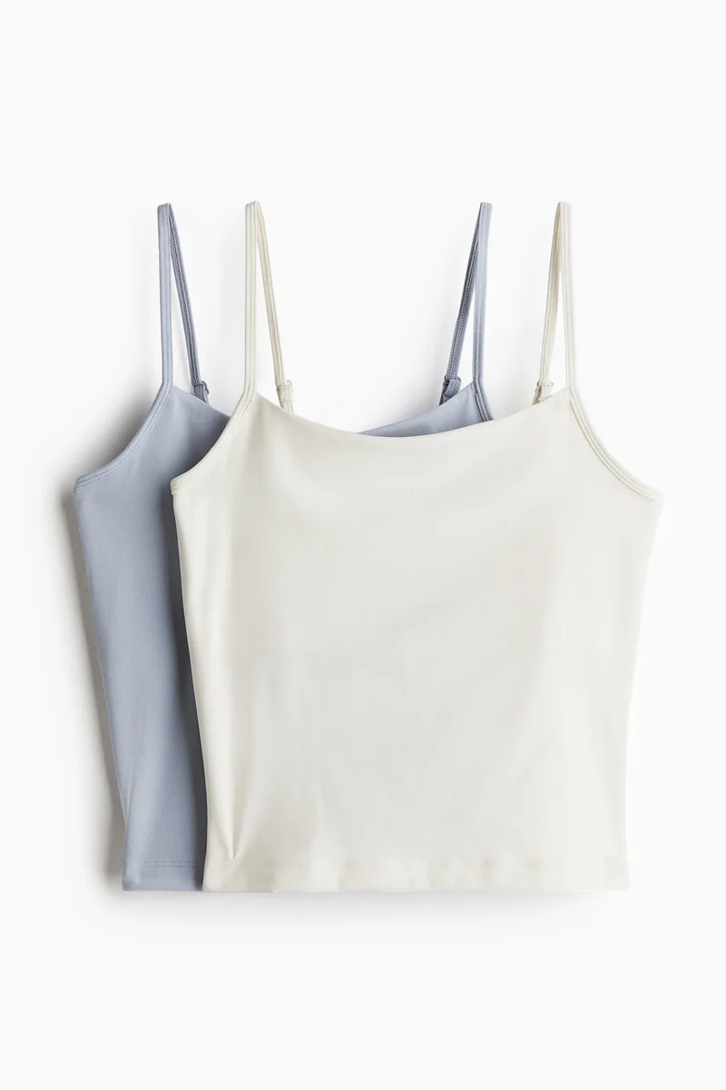 H&M 2-pack sports strappy tops in DryMove™