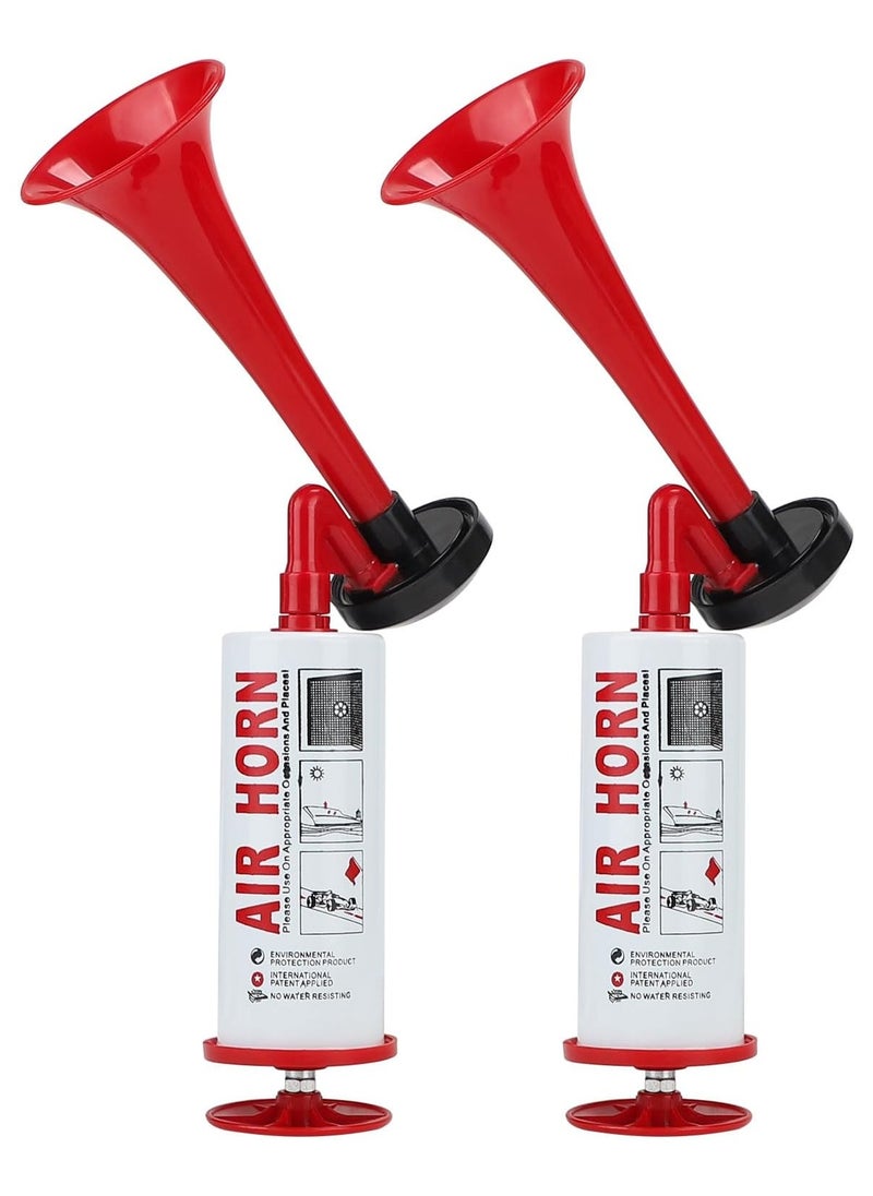 Festive Gallery Loud Air Horn, Chazcool Handheld Air Horn Loud Noise Maker Safety Boat Car Sports Events Bear Handheld Air Pump Horn Loud Safety Reusable Horn for Boats  Red And Blue ( 2pcs )  - Image 3