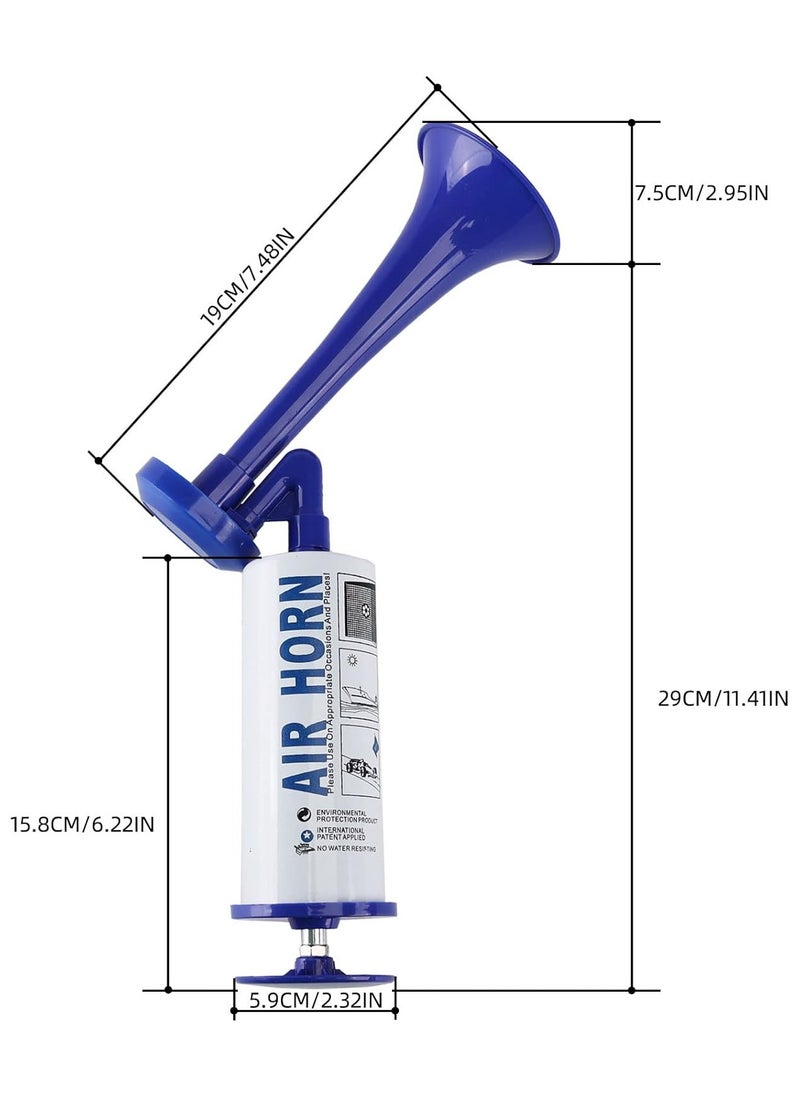 Festive Gallery Loud Air Horn, Chazcool Handheld Air Horn Loud Noise Maker Safety Boat Car Sports Events Bear Handheld Air Pump Horn Loud Safety Reusable Horn for Boats  Red And Blue ( 2pcs )  - Image 4