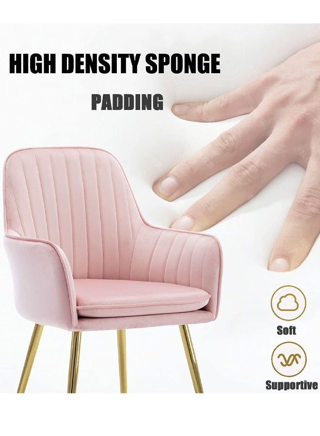 Generic Furniliving Velvet Vanity Chair with Curved Back, Vanity Chair for Makeup Room - Midcentury Modern Accent Chair for Living Room Bedroom, Velvet Chair Multifunction Chair for Dressing Home Office Kitchen Dinning Room and Living Room ﻿  - Image 4