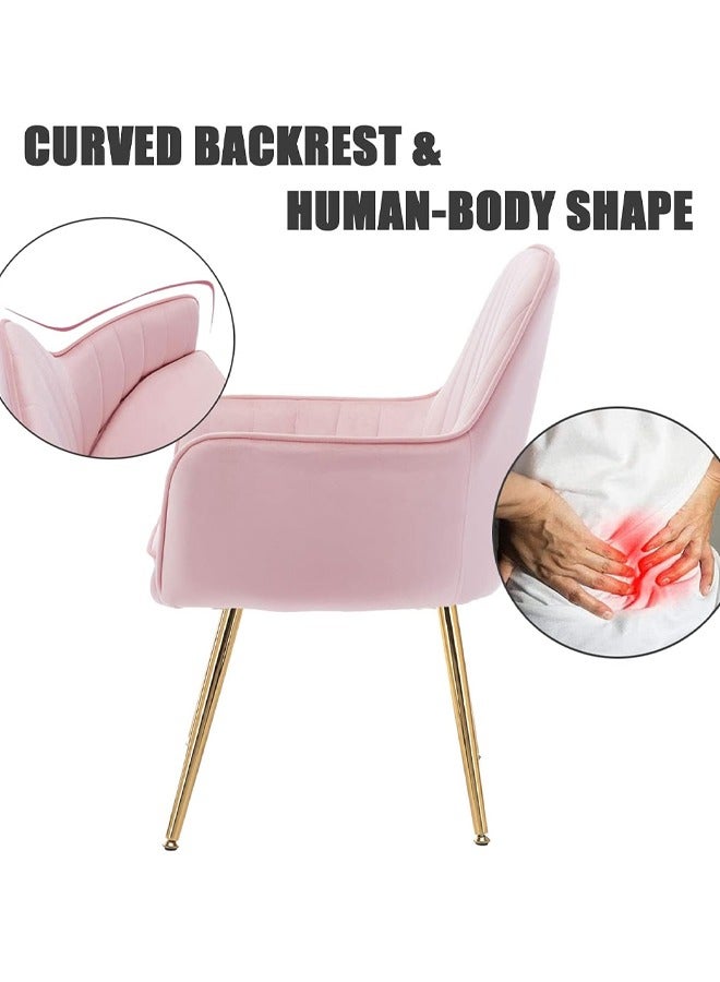 Generic Furniliving Velvet Vanity Chair with Curved Back, Vanity Chair for Makeup Room - Midcentury Modern Accent Chair for Living Room Bedroom, Velvet Chair Multifunction Chair for Dressing Home Office Kitchen Dinning Room and Living Room ﻿  - Image 5