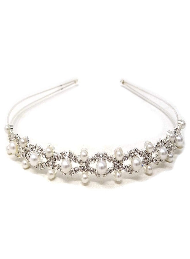 Honbay Fashion Wedding Hair Piece Photography Hair Accessories Bride Bridesmaid Flower Girl Crown Headband Hair Hoop Tiara with Crystal and Faux Pearls - Image 1