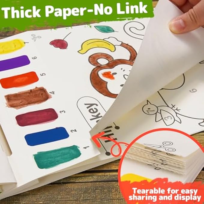 ANIMALS WATER COLORING BOOK FOR CHILDREN, WATERCOLOUR PAINTING PAPER BOOKS FOR KIDS, MAGIC PAINT KIT FOR TODDLERS, ARTS DRAWING SET GIFT (ANIMALS) - Image 5