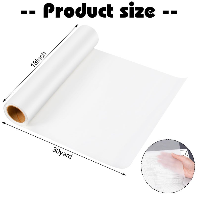 ANIKJOY Tracing Paper Roll 18 Inch x 30 Yards White Translucent Pattern Paper Trace Paper for Sewing Drawing Sketching - Image 2